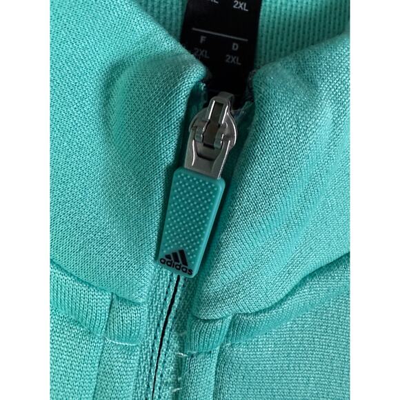 Adidas Club Golf 1/4 Zip Pullover Activewear Lightweight Semi Mint Rush Mens 2XL - Picture 4 of 9